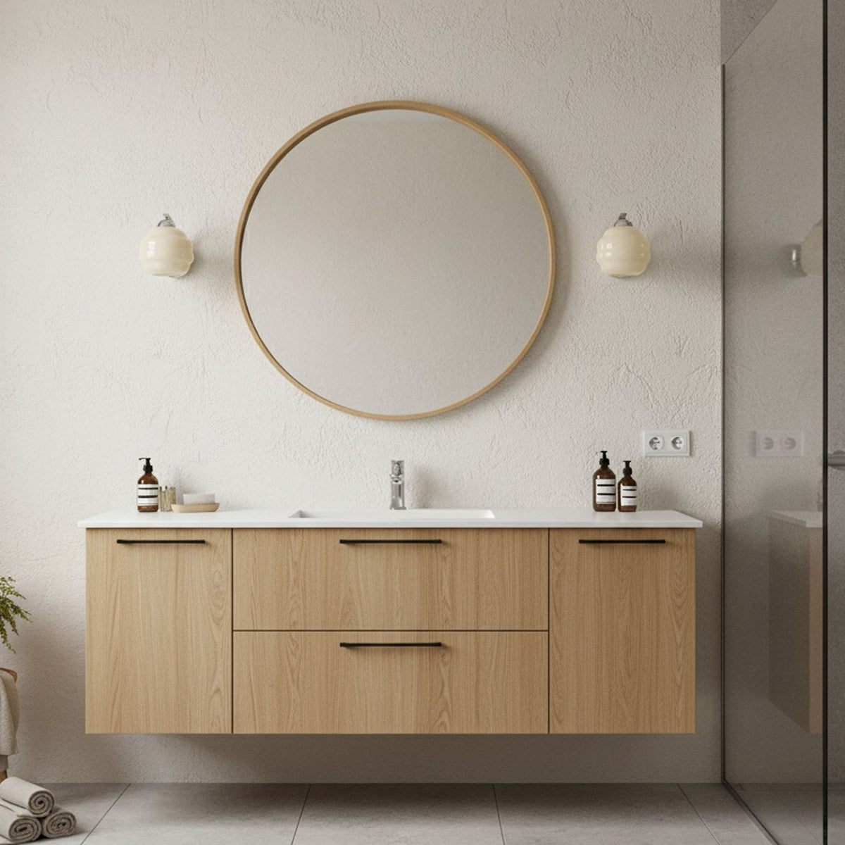 Aplique de pared Art Deco con globo de vidrio ondulado 1 luz