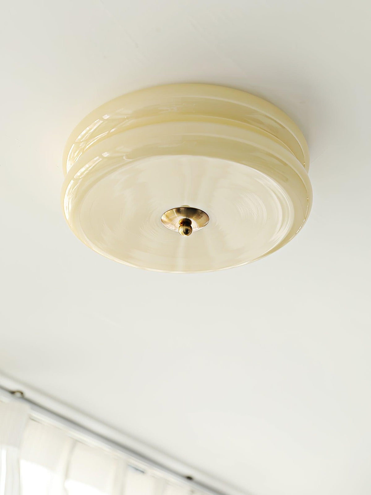 Art Deco Vintage runde Glas-Deckenleuchte 1-Flammig