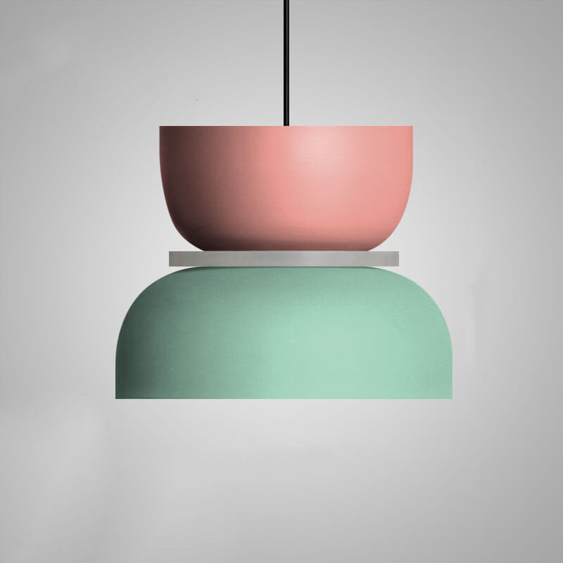 Lámpara colgante LED con cúpula bicolor de aleación de zinc nórdica de 1 luz