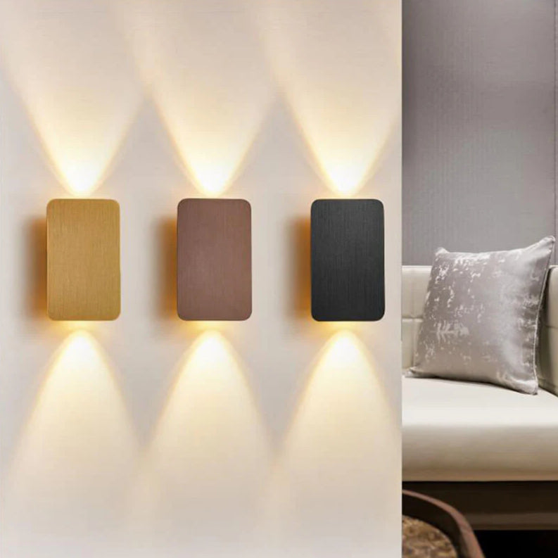 Nordic Minimalist Glass Rectangular LED Wall Sconce Light 2-light