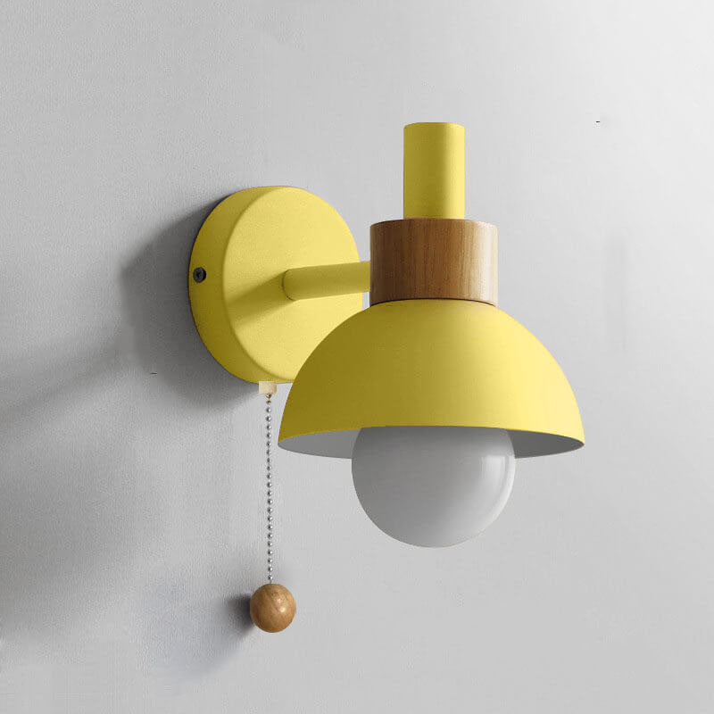Applique da parete con globo in legno e metallo nordico LED 1 luce