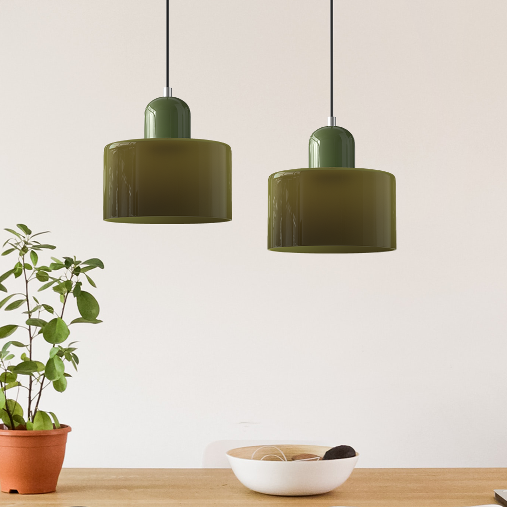 Bauhaus Glass Cylinder Pendant Light LED 1-Light