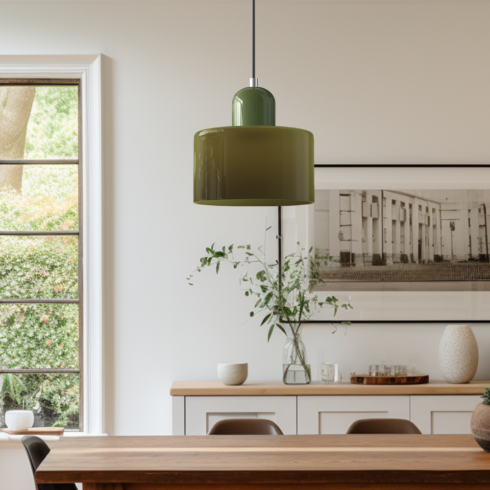 Bauhaus Glass Cylinder Pendant Light LED 1-Light