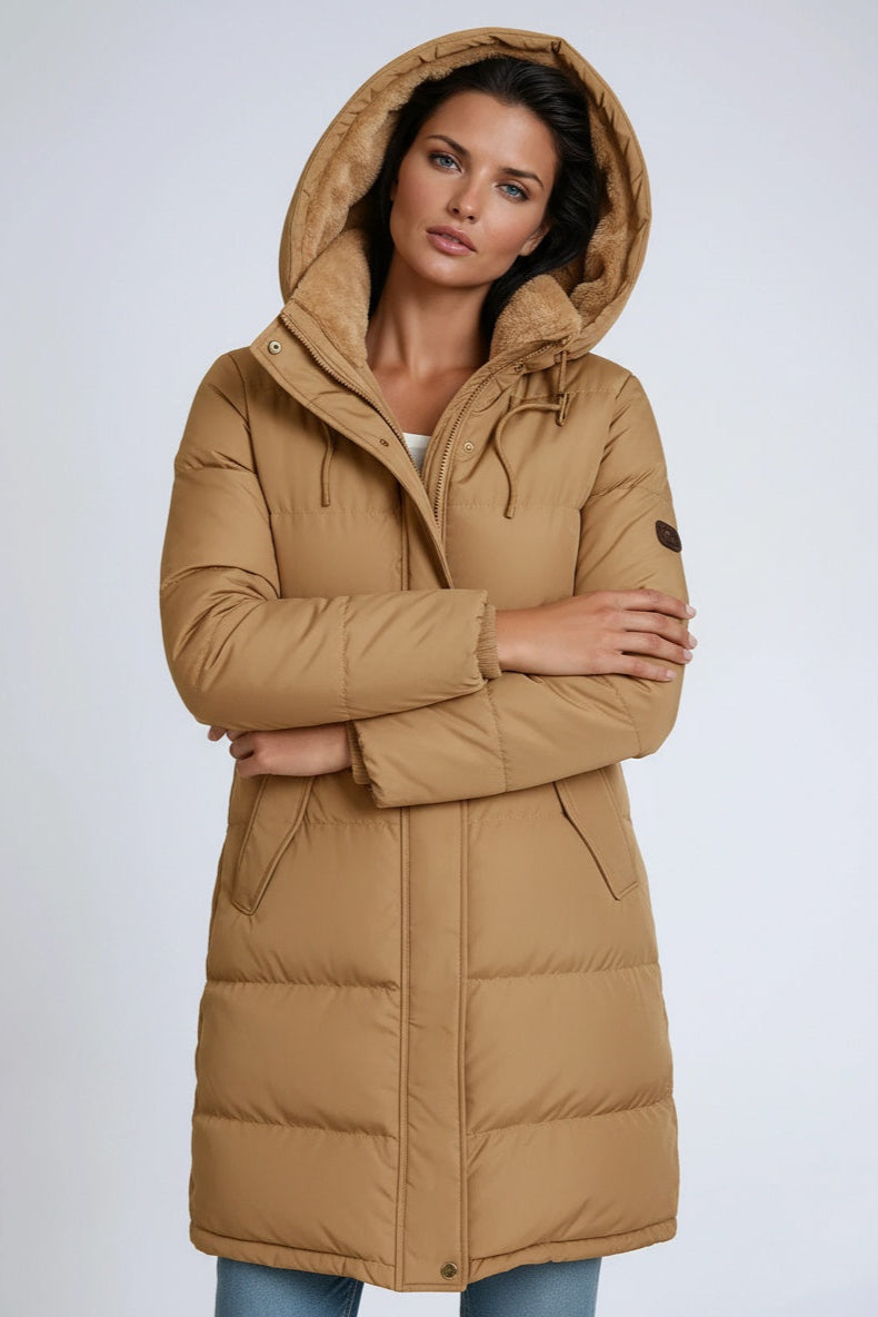 STEPPMANTEL | MID-LENGTH WINTERJACKE MIT KAPUZE