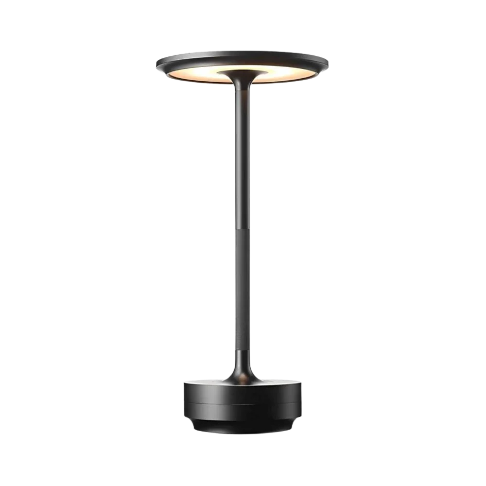 Lámpara de mesa moderna recargable LED de cono de latón de 1 luz