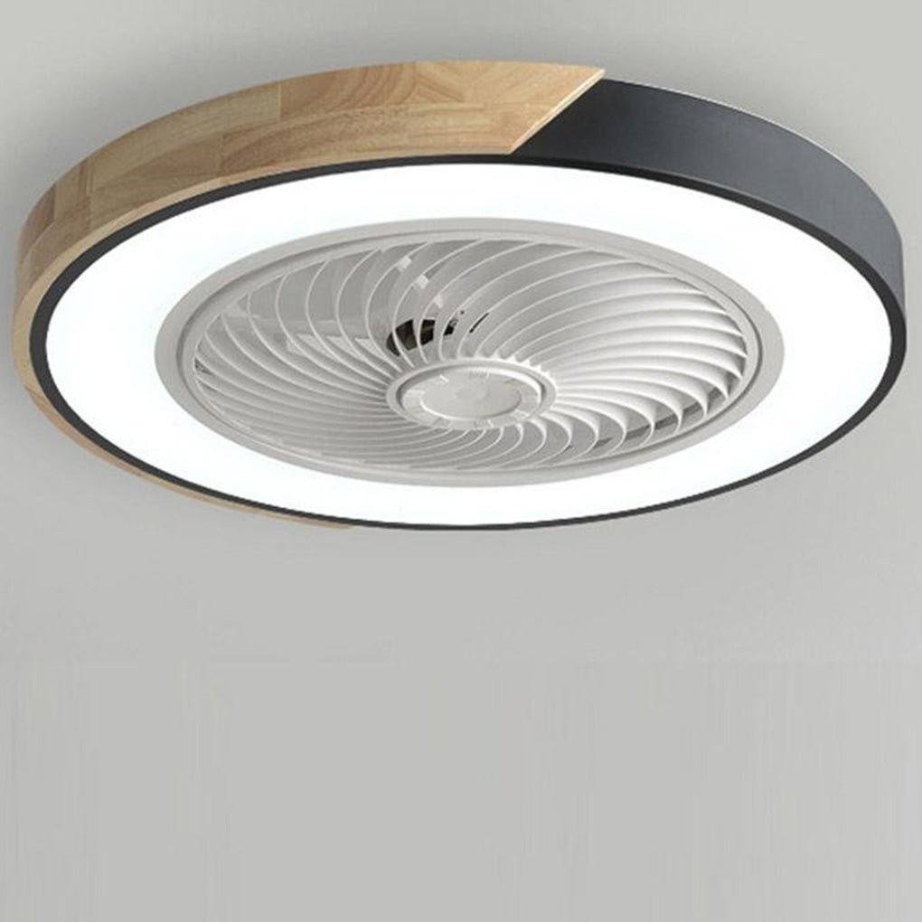 Modern Wood LED Ceiling Light with Fan 1-Light