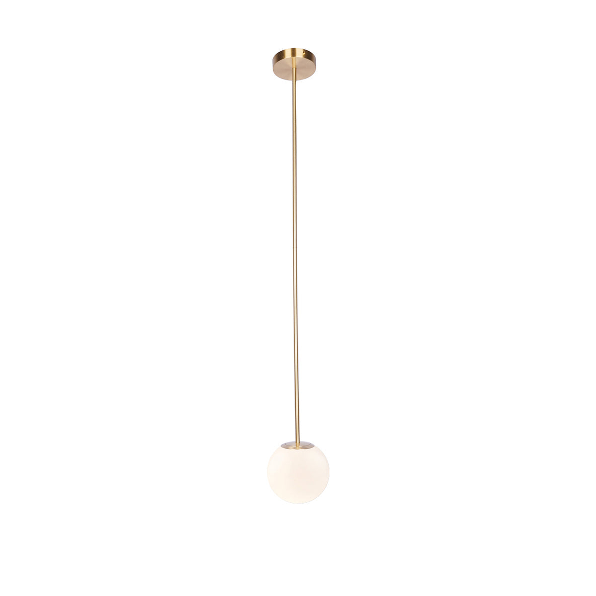 Lámpara colgante minimalista de globo de vidrio y latón 1 luz