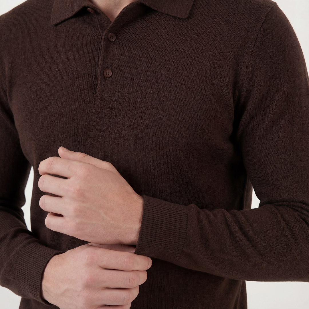 Braunes klassisches Poloshirt