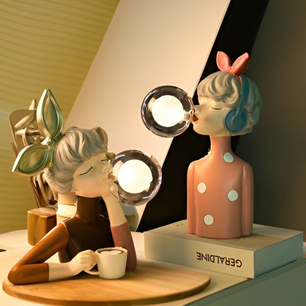 Decorative Girl Table Lamp | Bubble Light