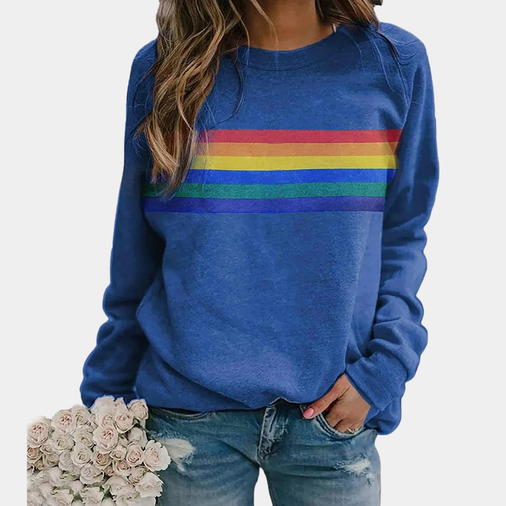 Puili | Felpa a righe arcobaleno