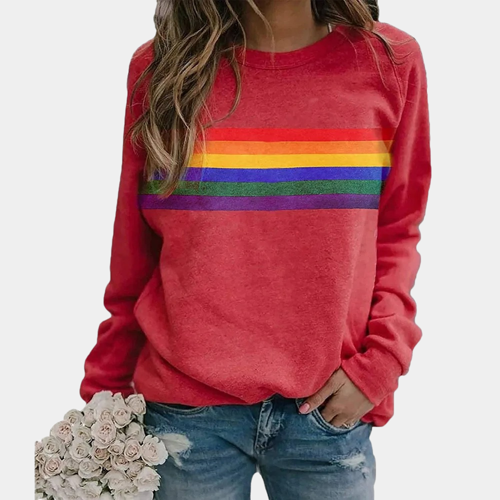 Puili | Sudadera con rayas arcoíris