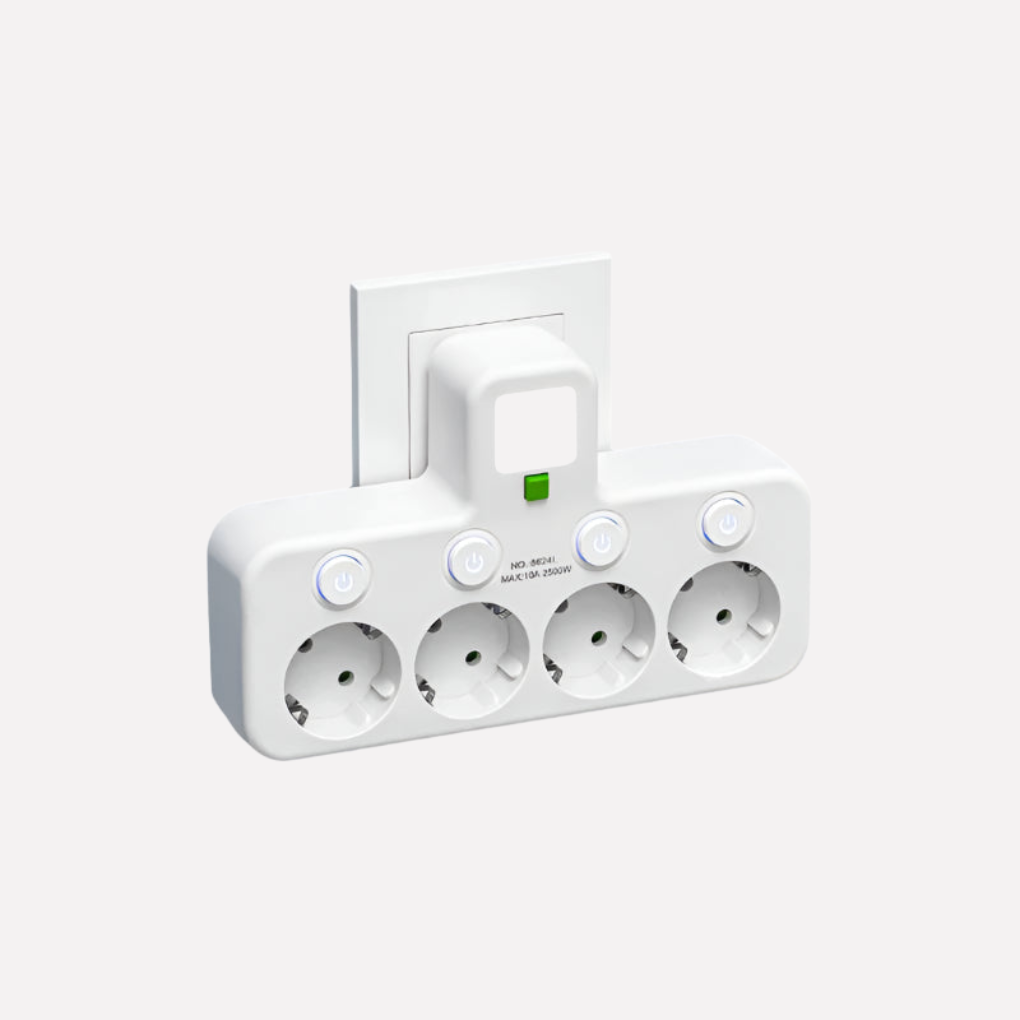 Strømfordeler med USB- og Type-C-porte