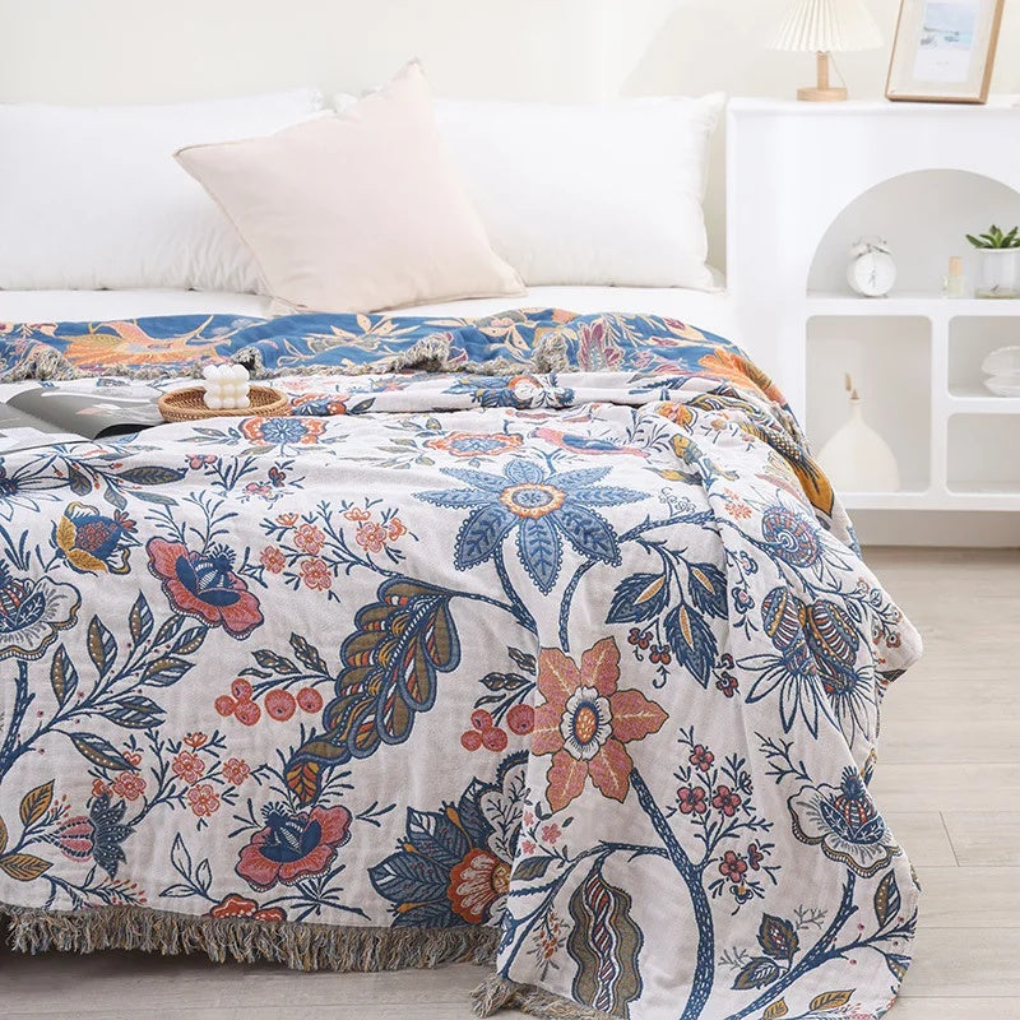 Coperta con motivo floreale