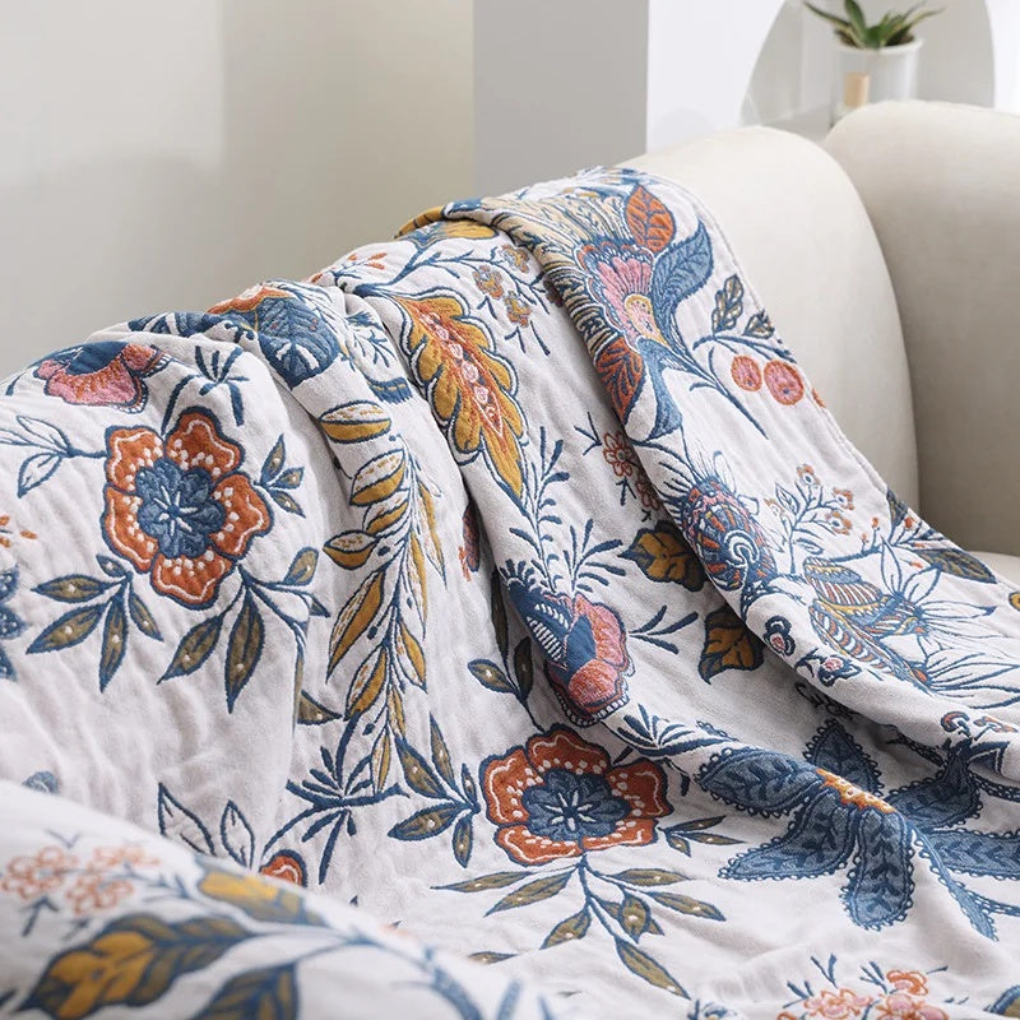 Coperta con motivo floreale