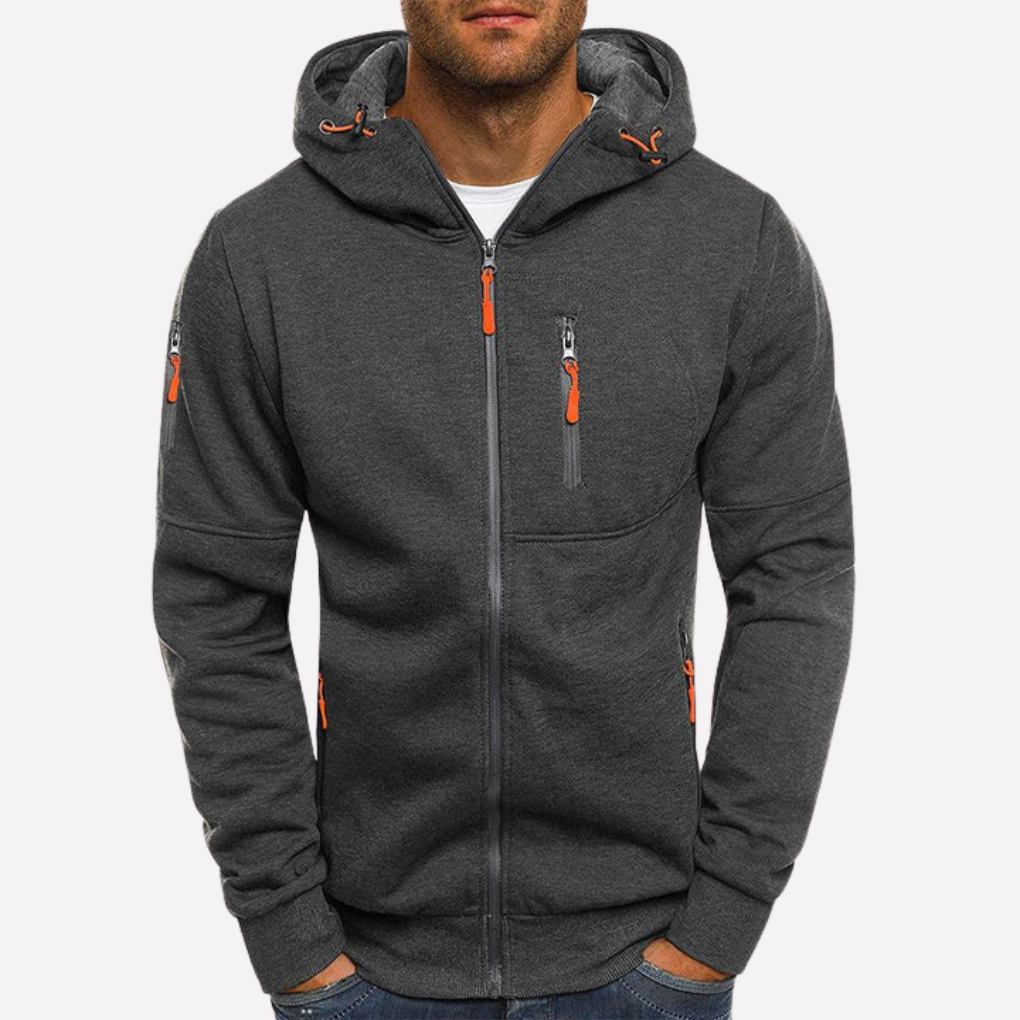 Elegant Hooded Sweatshirt Jacket