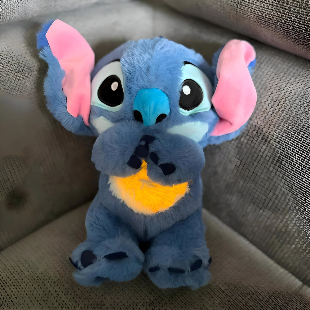 Juguete de peluche para niños con luz calmante y respiración para dormir