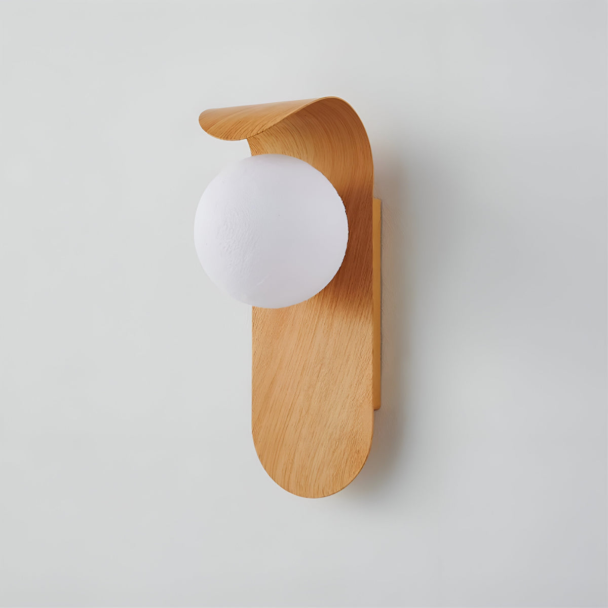 Nordische Holz-Kugel LED-Wandleuchte 1-flammig