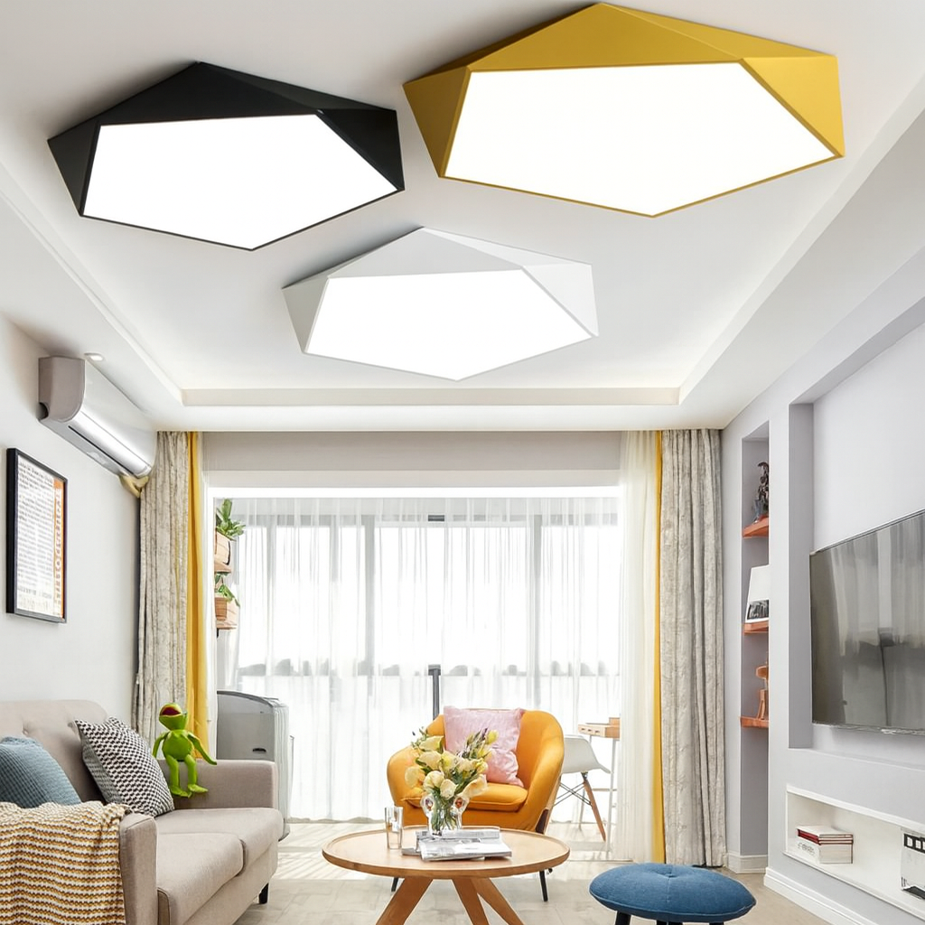 Modern Geometric Dimmable LED Ceiling Light 1-Light