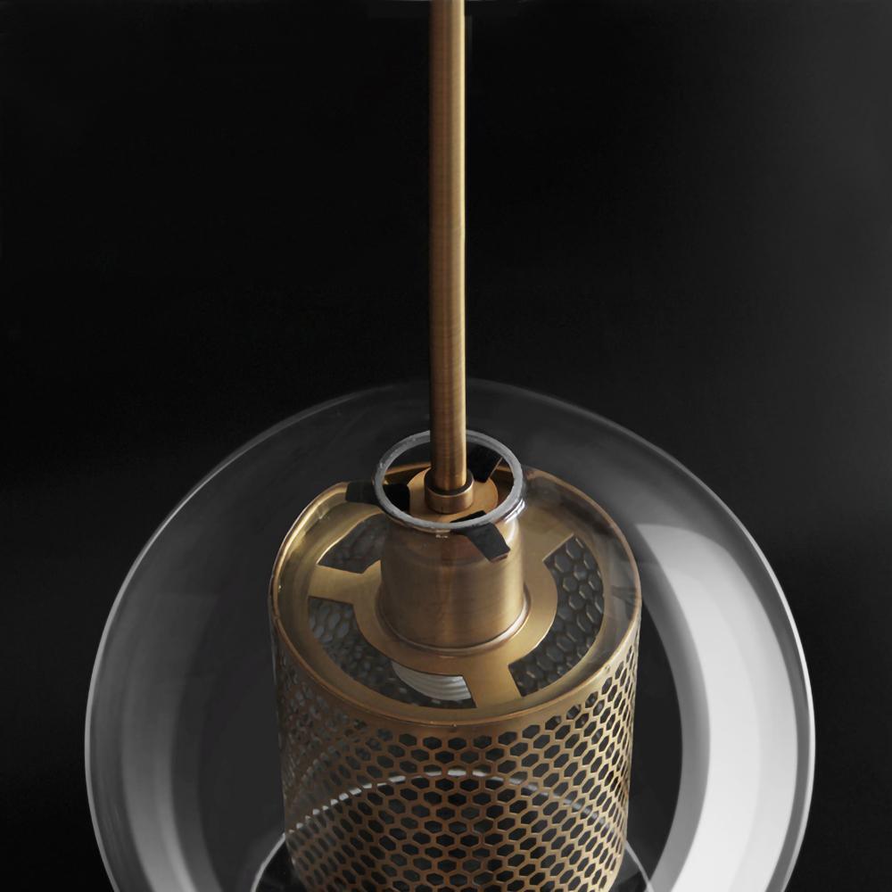 Modern Capsule Perforated Glass Pendant Light 1-Light