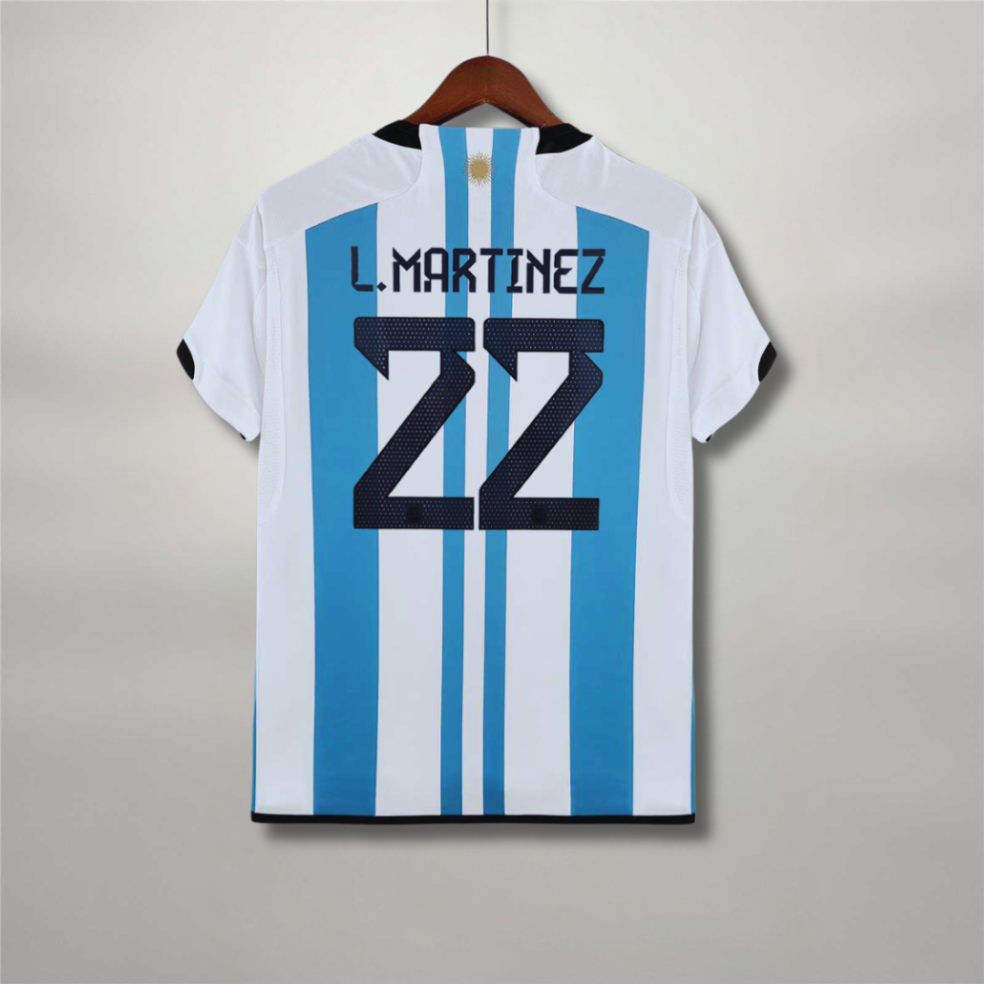 Camiseta de local de Argentina Ganadores Copa Mundial 2022