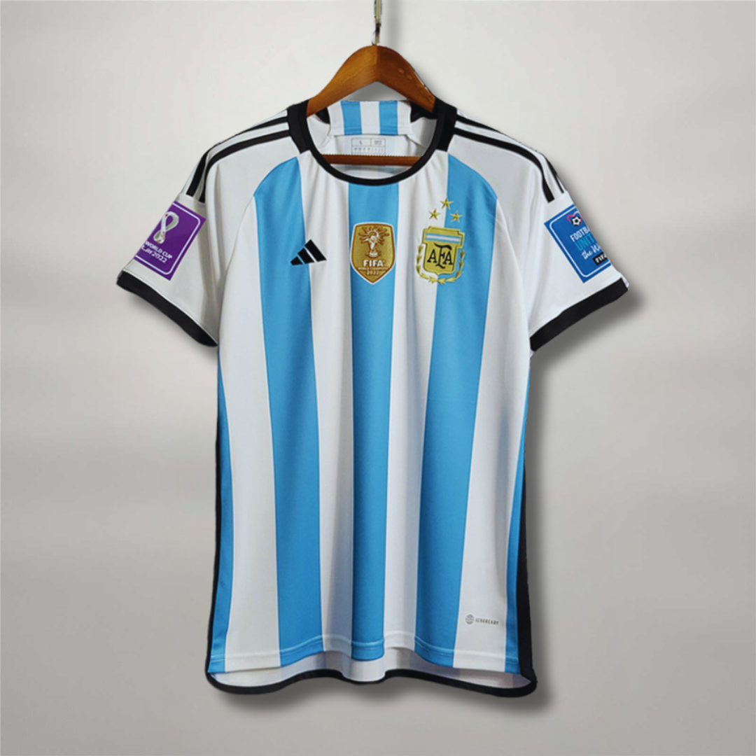 Camiseta de local de Argentina Ganadores Copa Mundial 2022