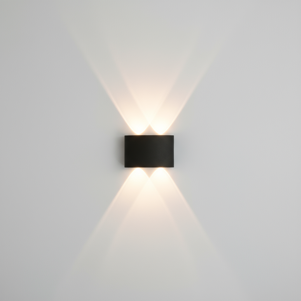 Moderne rechthoekige LED-wandlamp, 2-licht