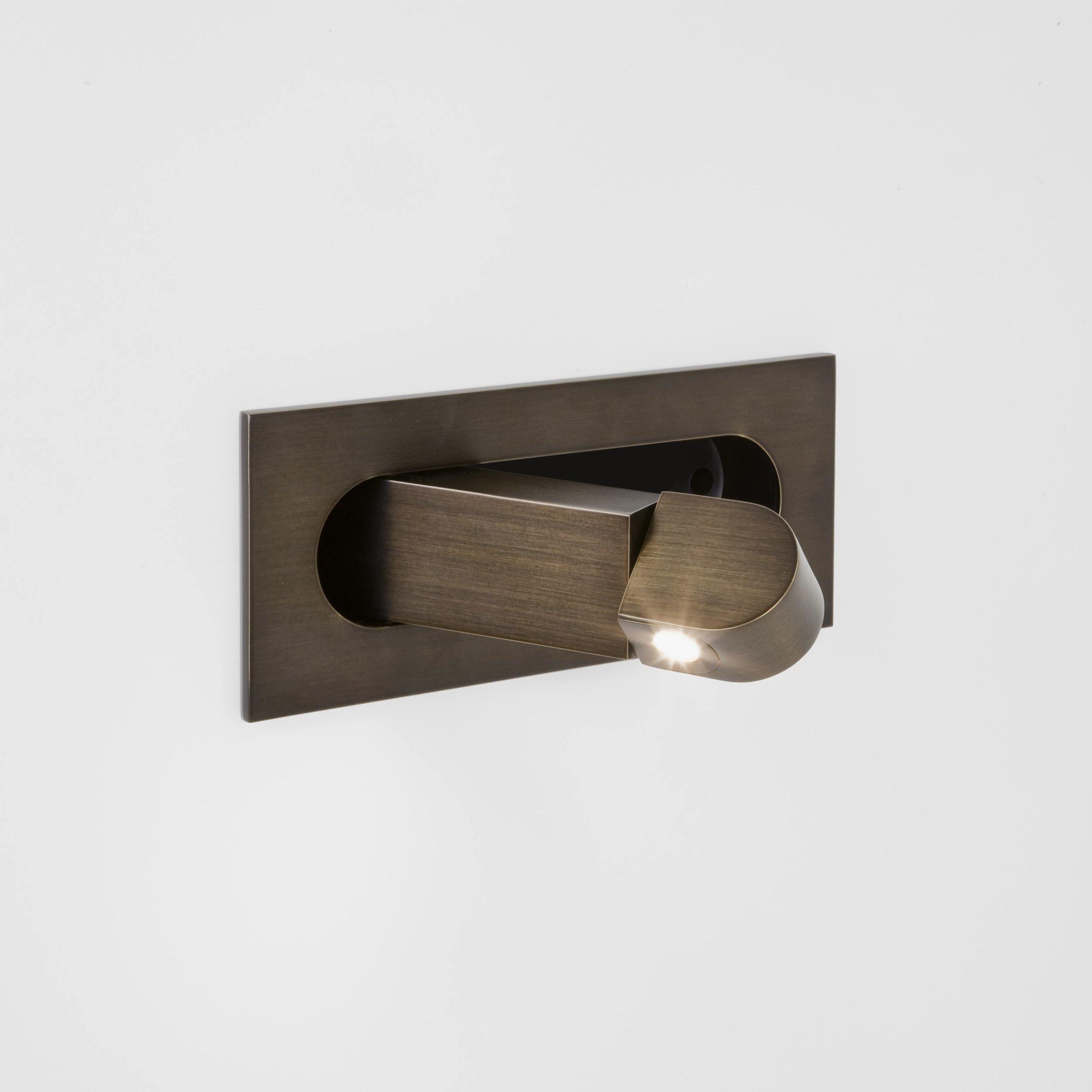 Aplique de pared LED rectangular empotrado ajustable moderno 1 luz