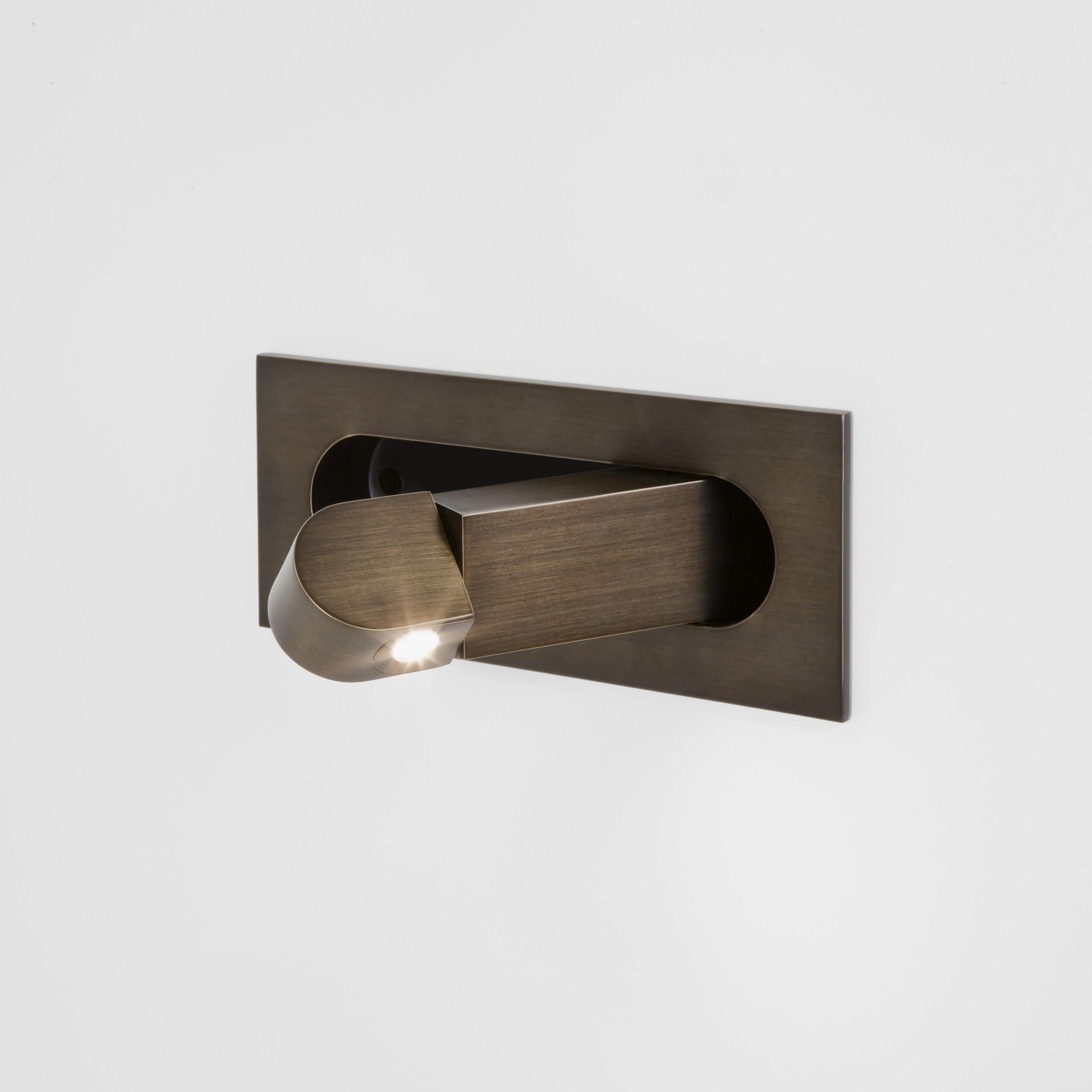 Aplique de pared LED rectangular empotrado ajustable moderno 1 luz