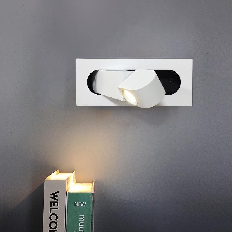Aplique de pared LED rectangular empotrado ajustable moderno 1 luz