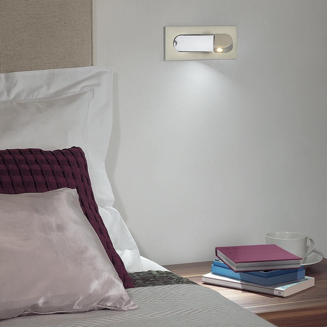 Aplique de pared LED rectangular empotrado ajustable moderno 1 luz