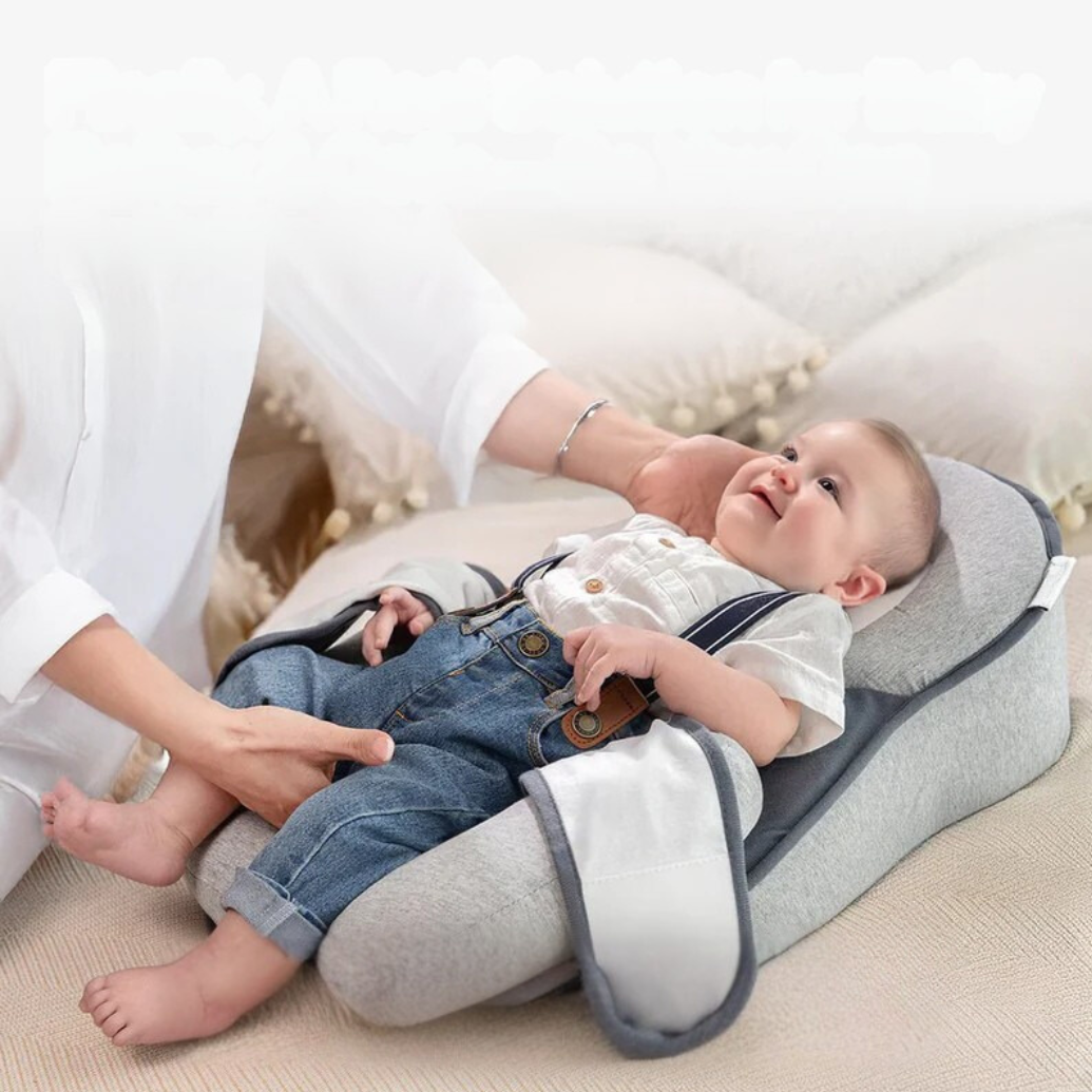 Neugeborenen-Refluxkissenbett – Schlafnest mit 15° Keil | Tragbares Anti-Reflux-Kissen & Baby-Schlafnest zur Kolik-Linderung