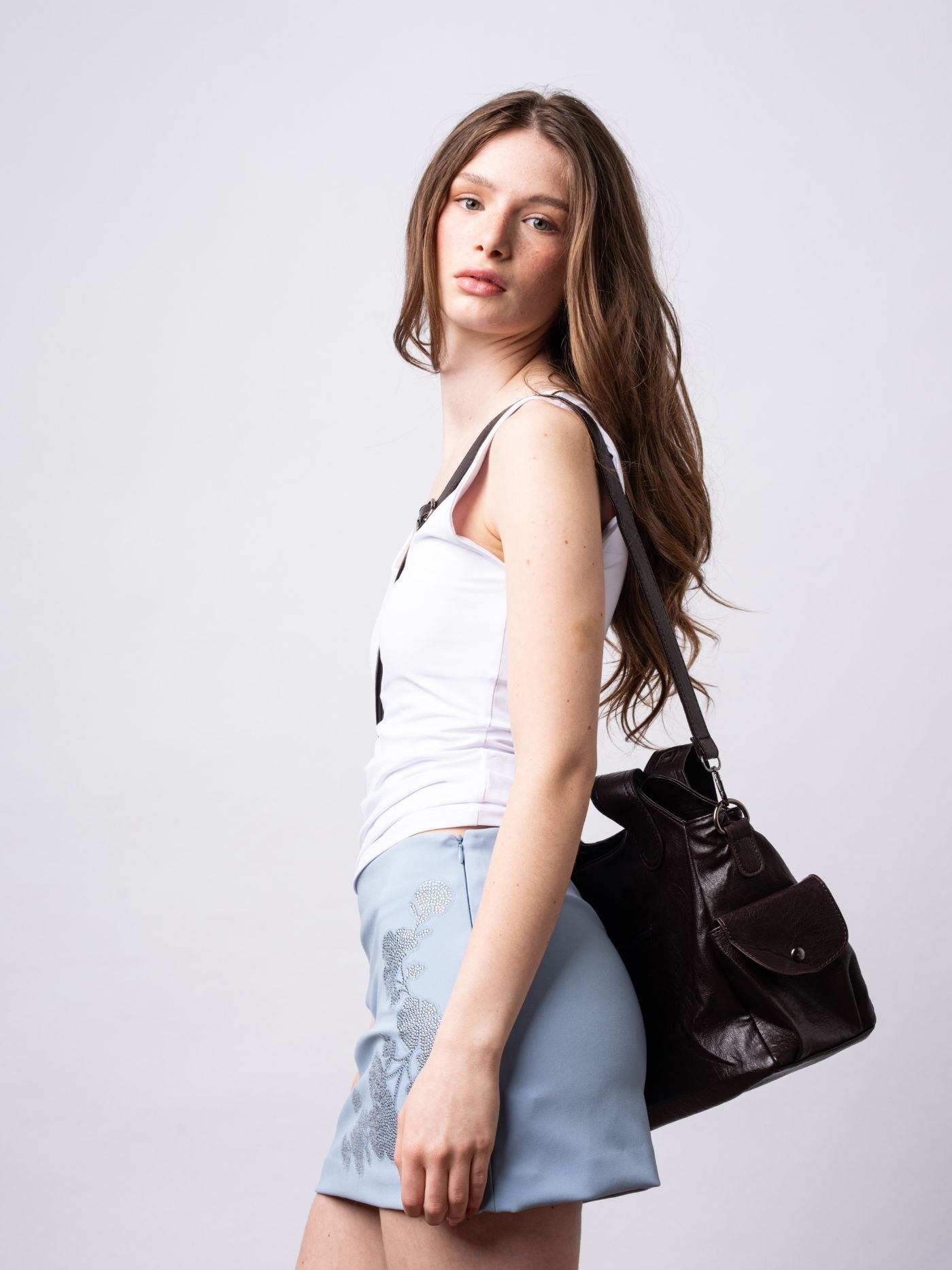 Alltags-Eleganz | Schwarze Ledertasche zum Tragen