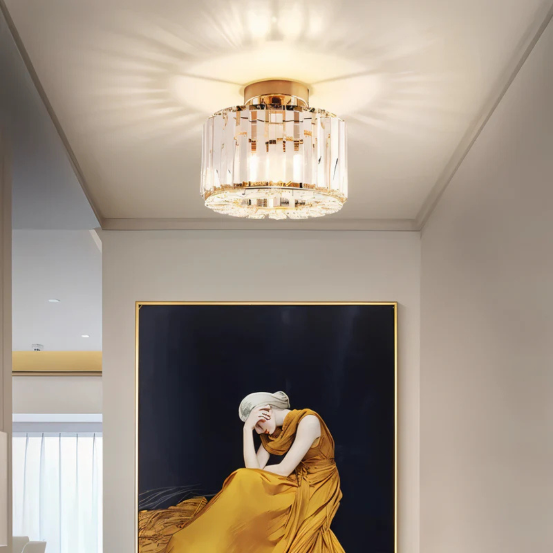 Lámpara de techo elegante de cristal empotrada – Lámpara LED moderna para decoración de sala y dormitorio
