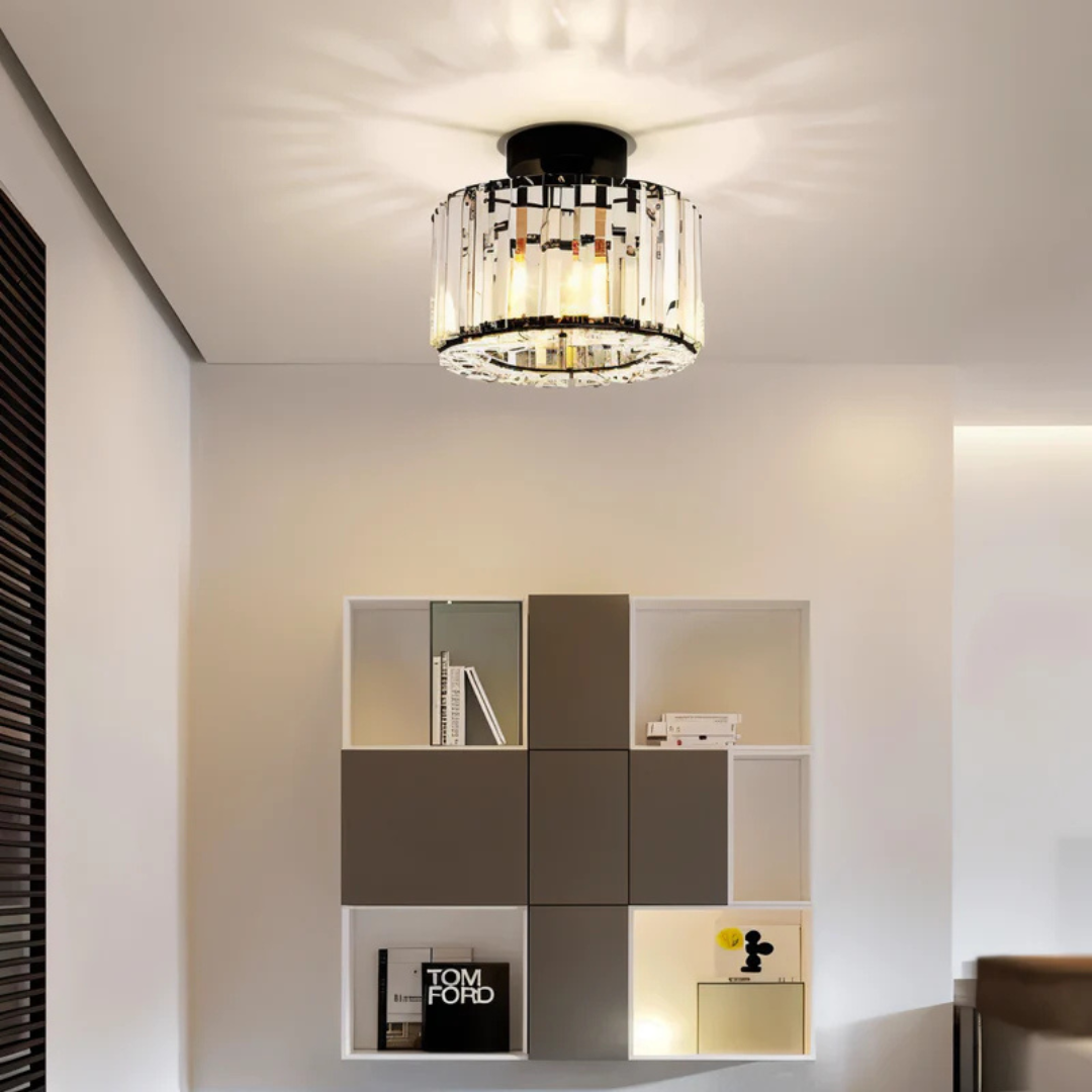 Lámpara de techo elegante de cristal empotrada – Lámpara LED moderna para decoración de sala y dormitorio