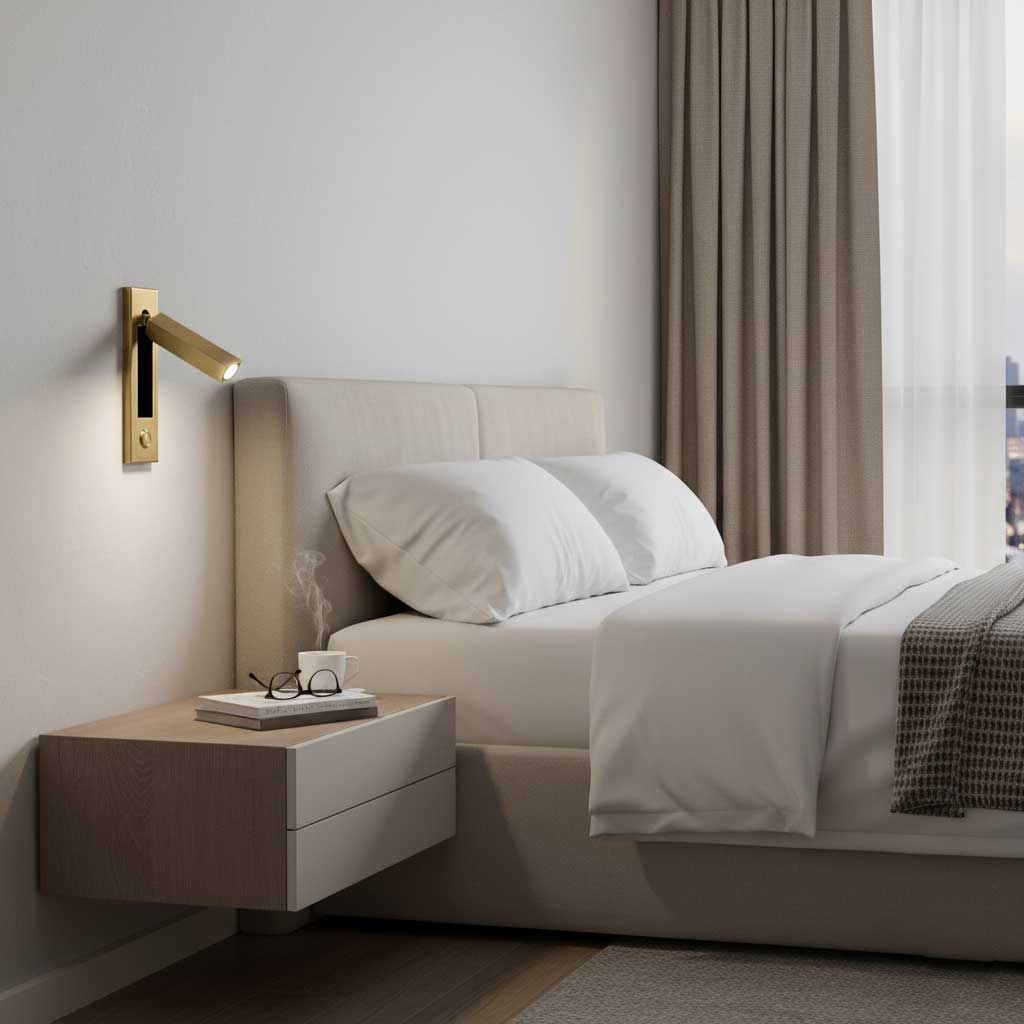 Aplique de pared moderno minimalista empotrado de aluminio con LED 1 luz
