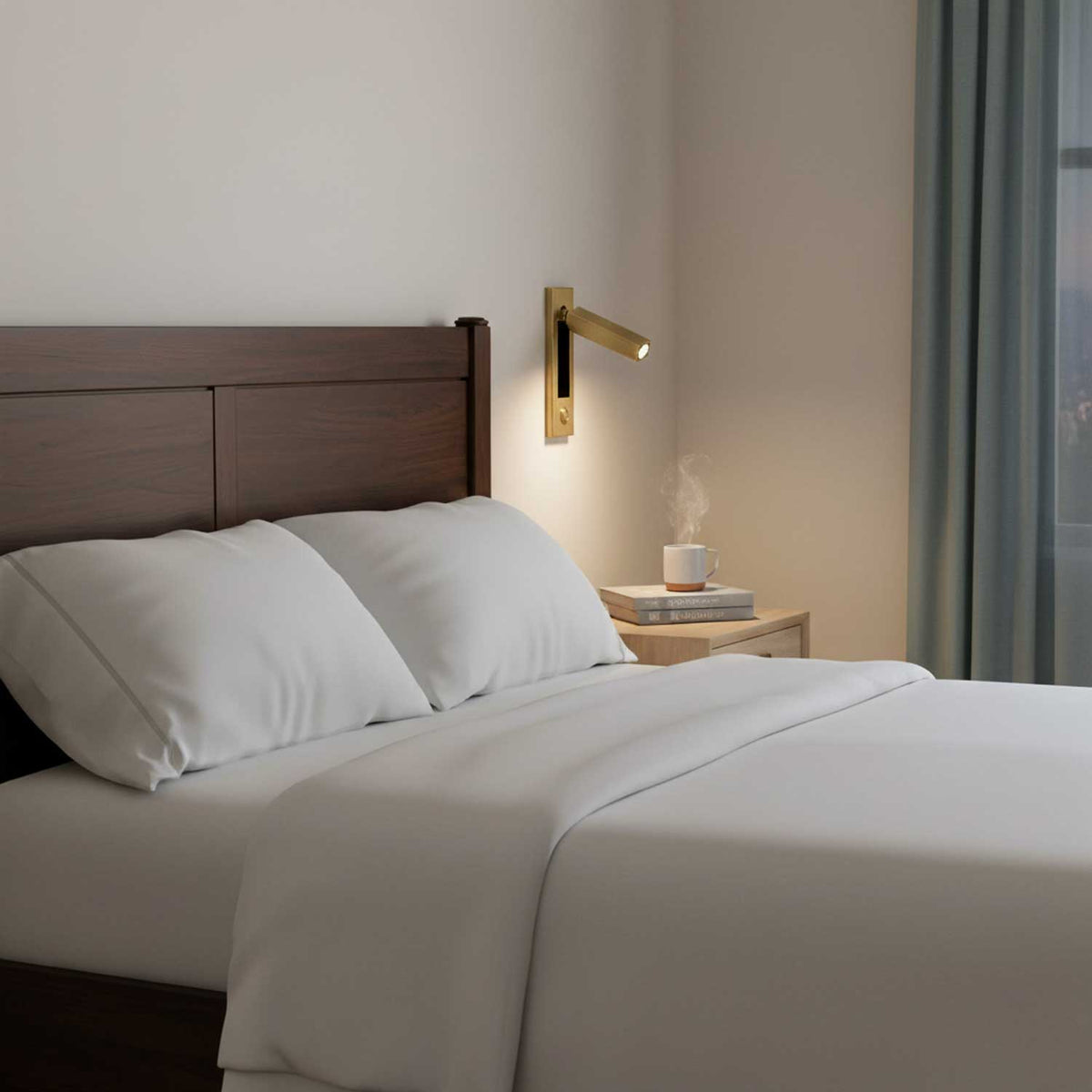 Aplique de pared moderno minimalista empotrado de aluminio con LED 1 luz