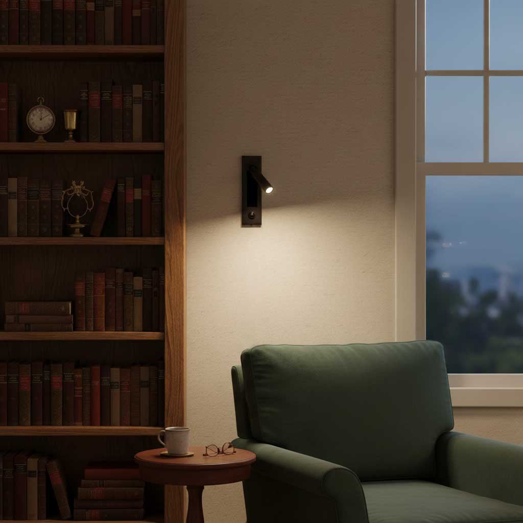 Aplique de pared moderno minimalista empotrado de aluminio con LED 1 luz