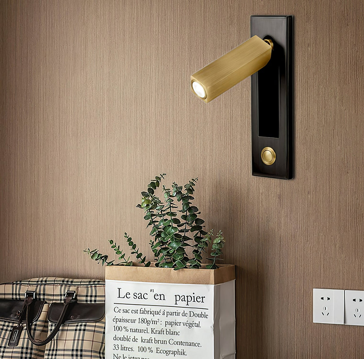 Aplique de pared moderno minimalista empotrado de aluminio con LED 1 luz