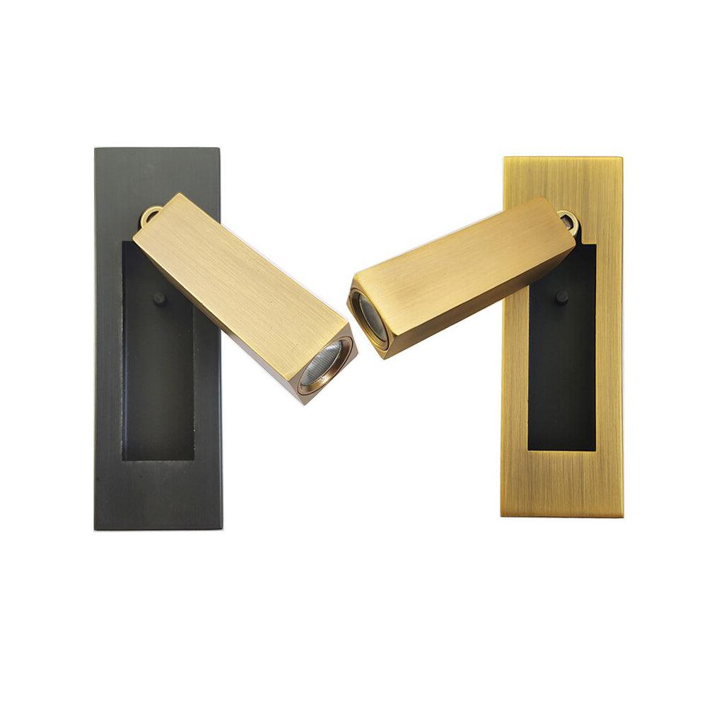 Aplique de pared moderno minimalista empotrado de aluminio con LED 1 luz