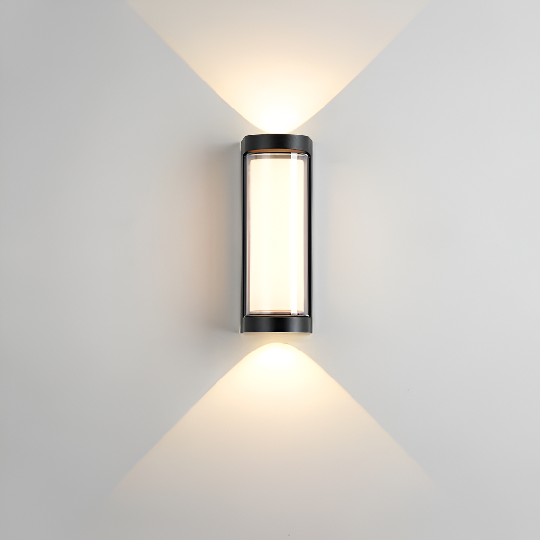 Nordische minimalistische Acryl rechteckige Außenwandleuchte LED Up-Down