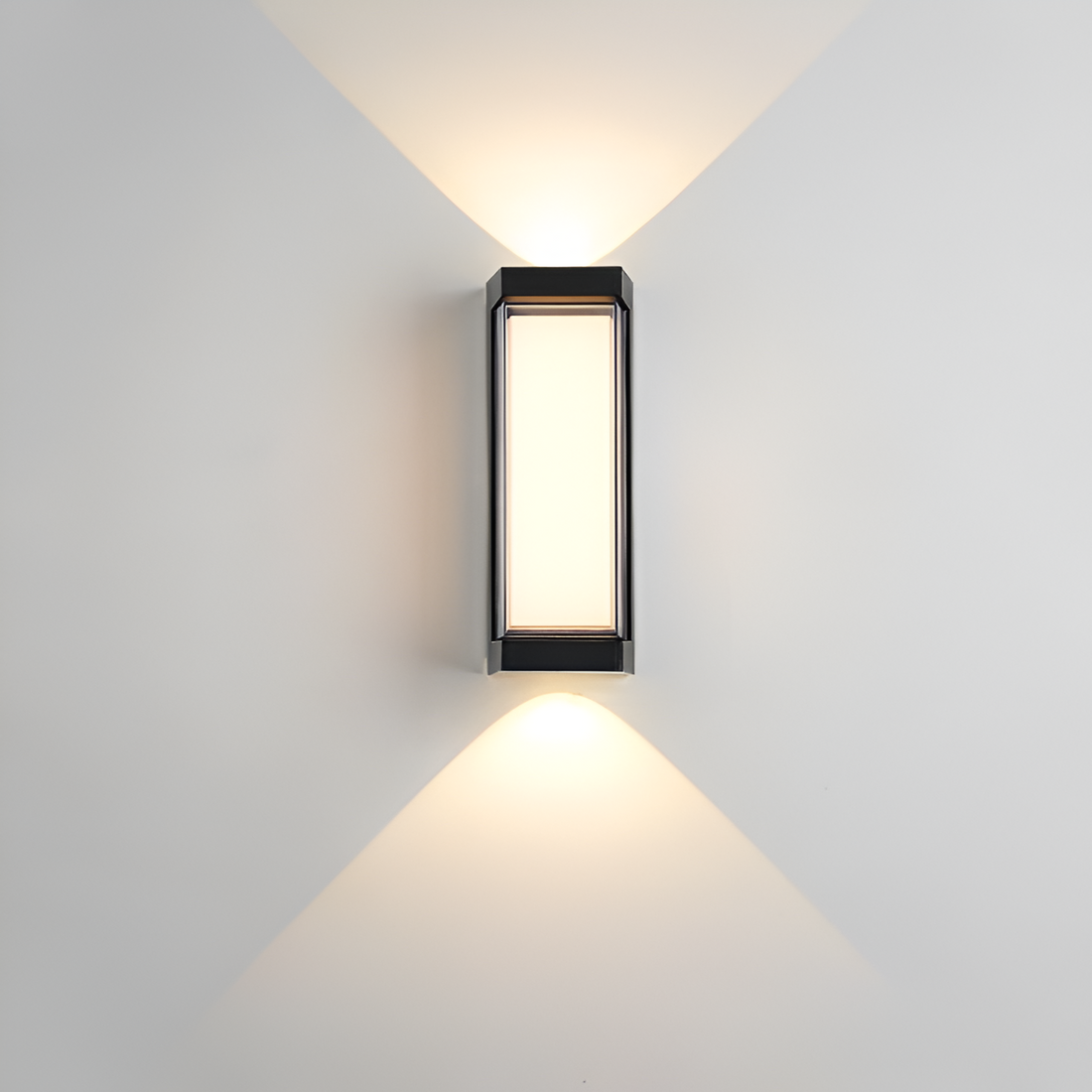 Nordische minimalistische Acryl rechteckige Außenwandleuchte LED Up-Down