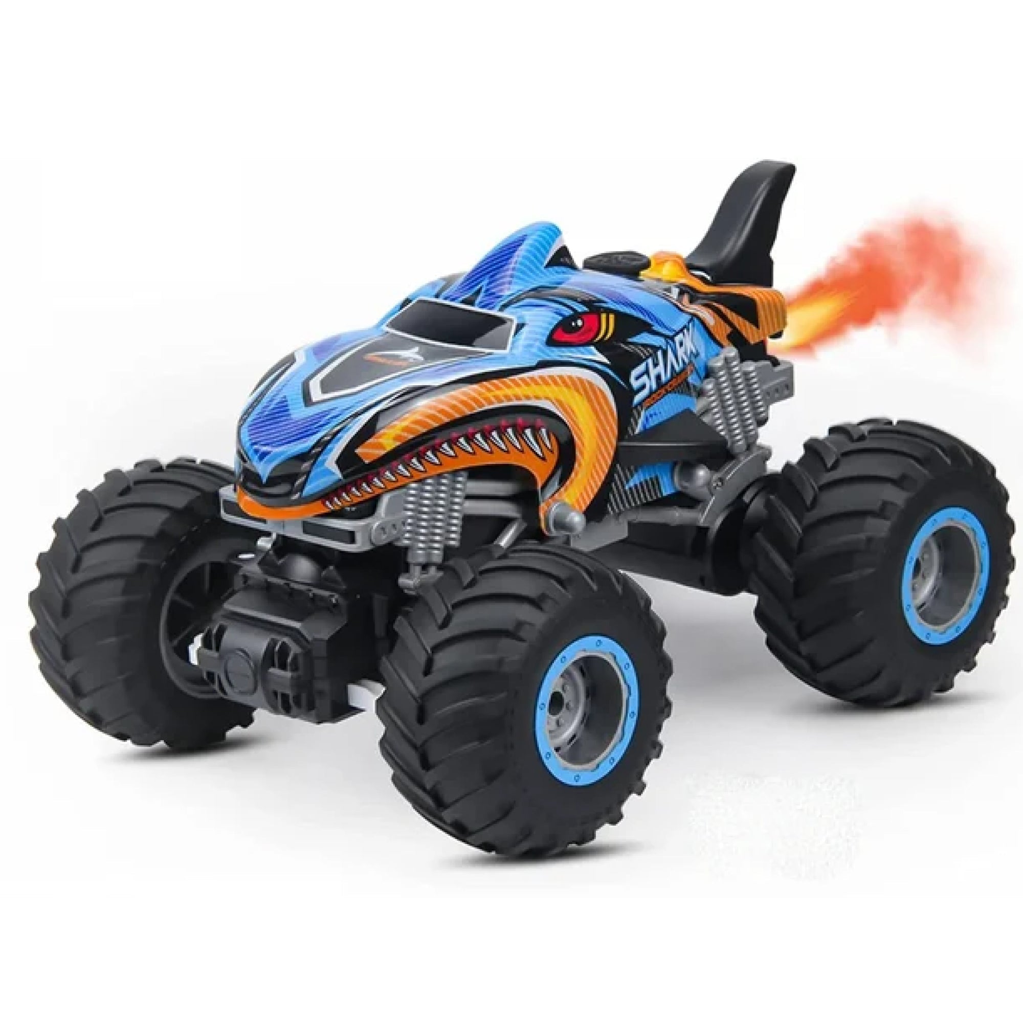 Camión monstruo todoterreno RC 4x4 – Coche de control remoto para escalar rocas y derrapar (diseño Shark Digger)