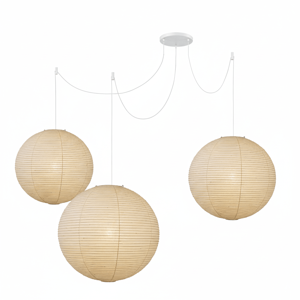 Lámpara colgante japonesa de globo de papel washi 1 luz