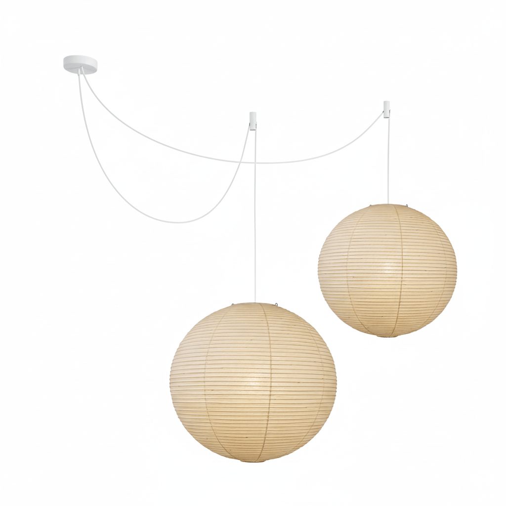 Lámpara colgante japonesa de globo de papel washi 1 luz