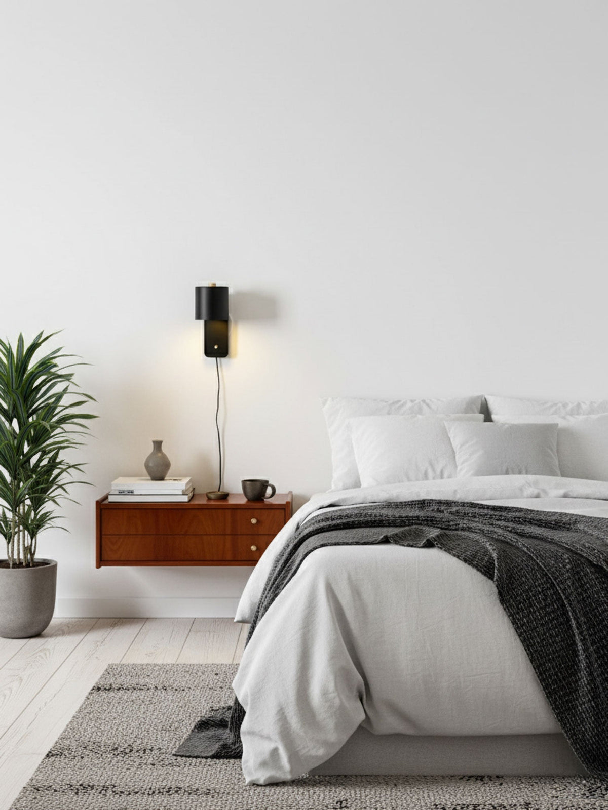 Applique da parete moderna minimalista cilindrica rotante a spina a 1 luce