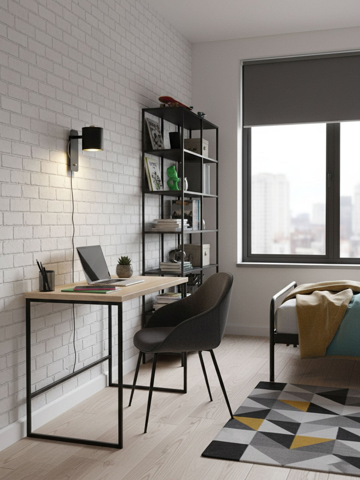 Applique da parete moderna minimalista cilindrica rotante a spina a 1 luce