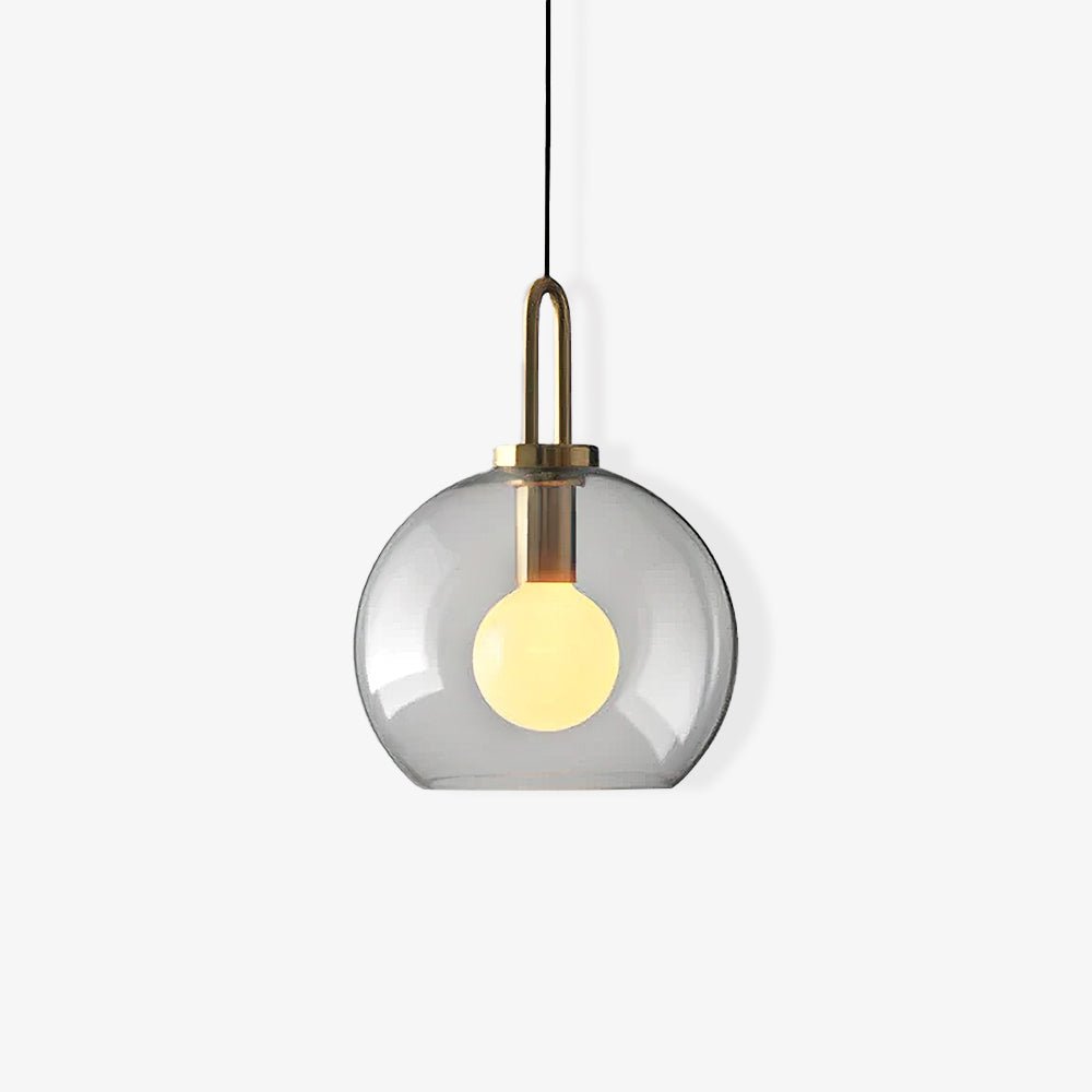 Modern Cylinder Glass Brass Pendant Light 1-Light