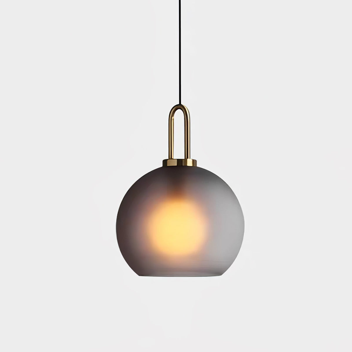 Lampadario moderno cilindrico in vetro e ottone a 1 luce
