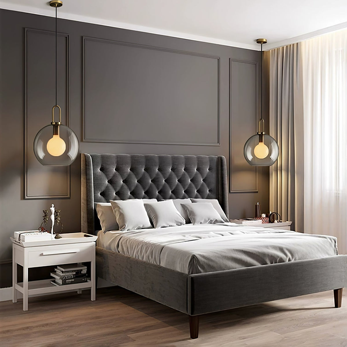 Lampadario moderno cilindrico in vetro e ottone a 1 luce
