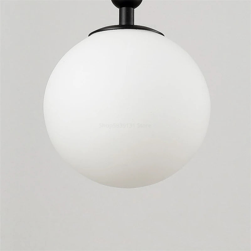 Nordic Brass Glass Globe Wall Sconce LED 1-Light